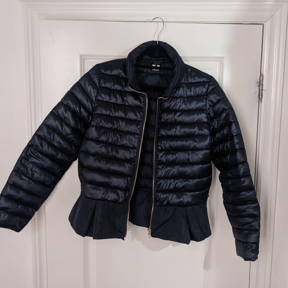 Women's puffy coat, satin finish